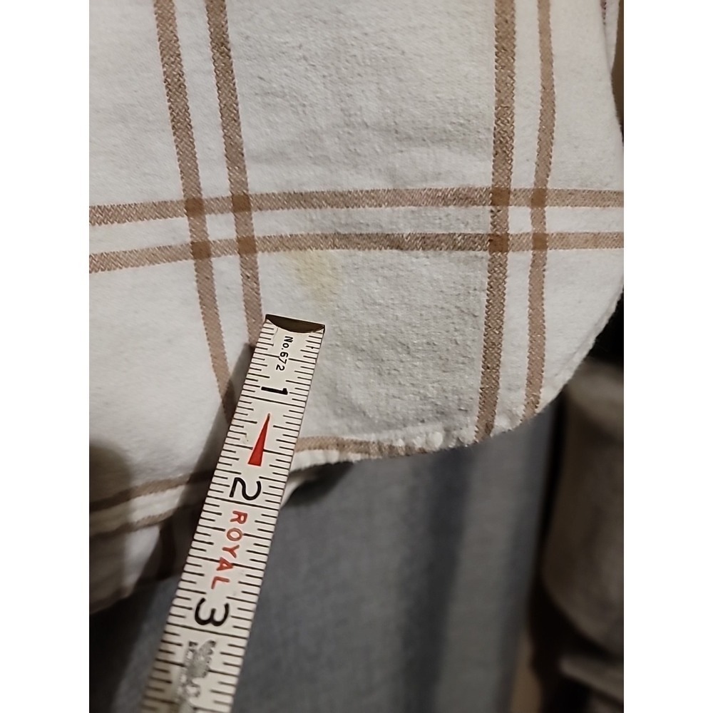 J. Crew Plaid Flannel W/ Pockets Shirt-Jacket Shacket Size Small Tan 100% Cotton - Picture 5 of 7